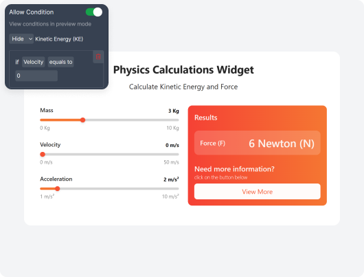 Conditional Logic calculator widget Fouita