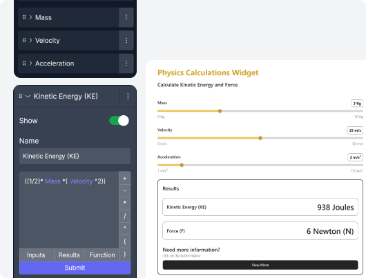 Custom Calculators Widget Fouita