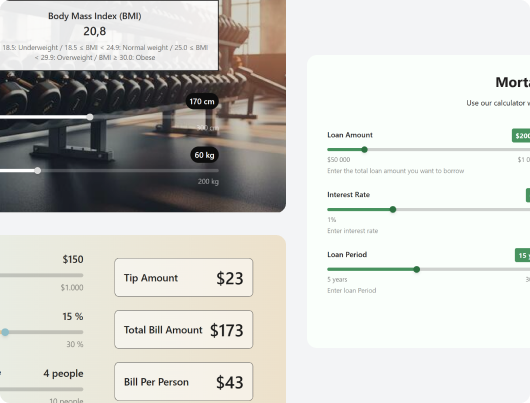 Custom Calculators widget Fouita