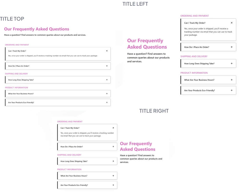 FAQ title placement fouita