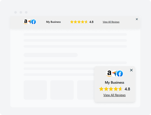 Showcasing reviews badge widget Fouita