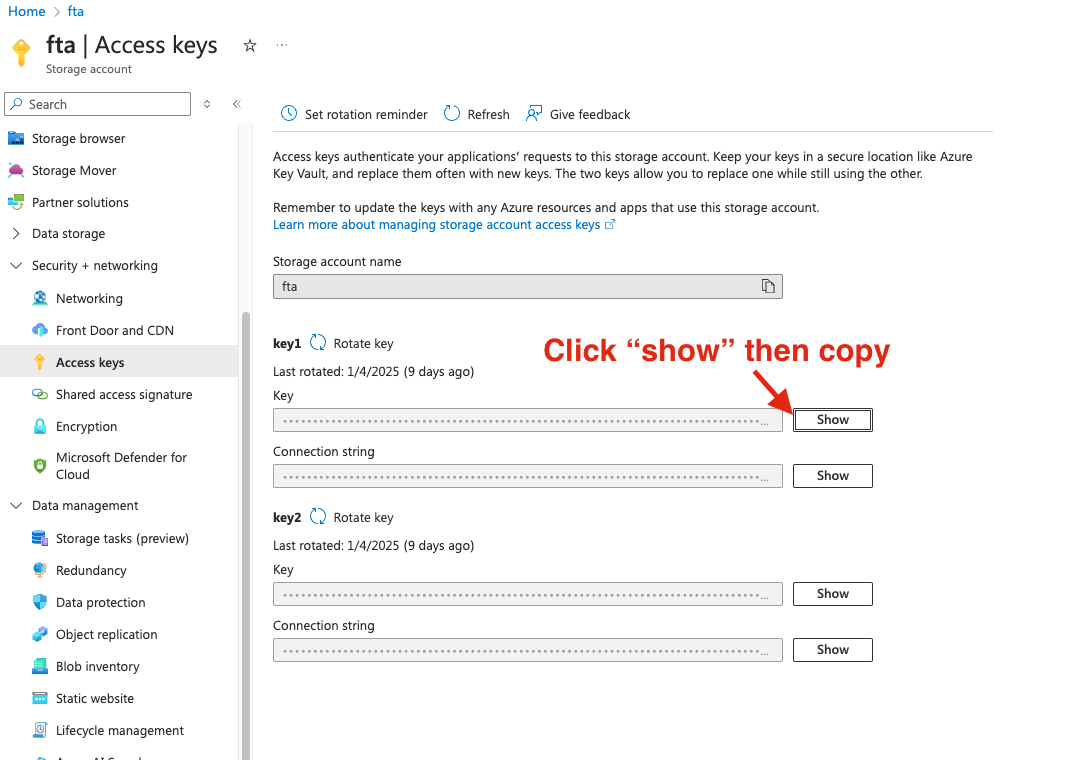 azure storage key
