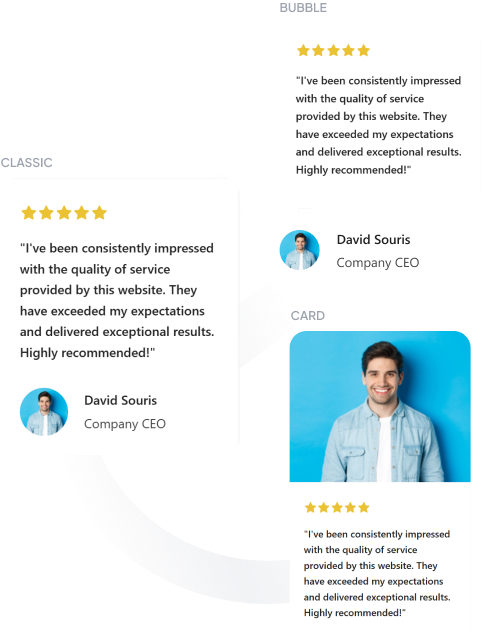 Quickly toggle between Card, Bubble, or Classic layouts.
