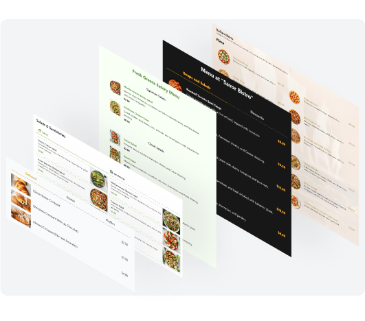 create an attractive menu with multiple UI options