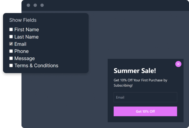 customize subscription popup