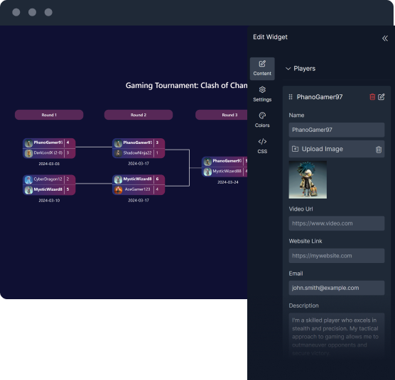 customize brackets widget Fouita