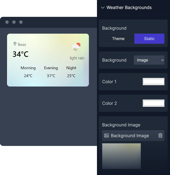 edit template weather widget