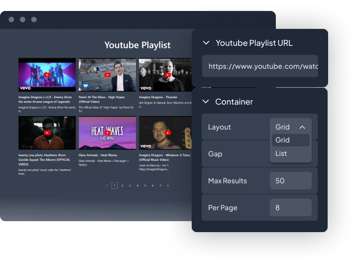 edit youtube gallery templates