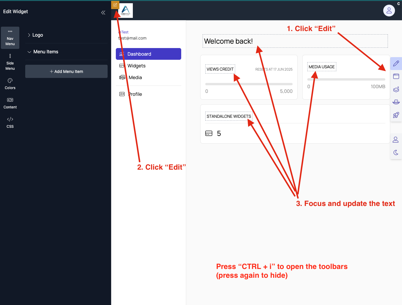 translate dashboard