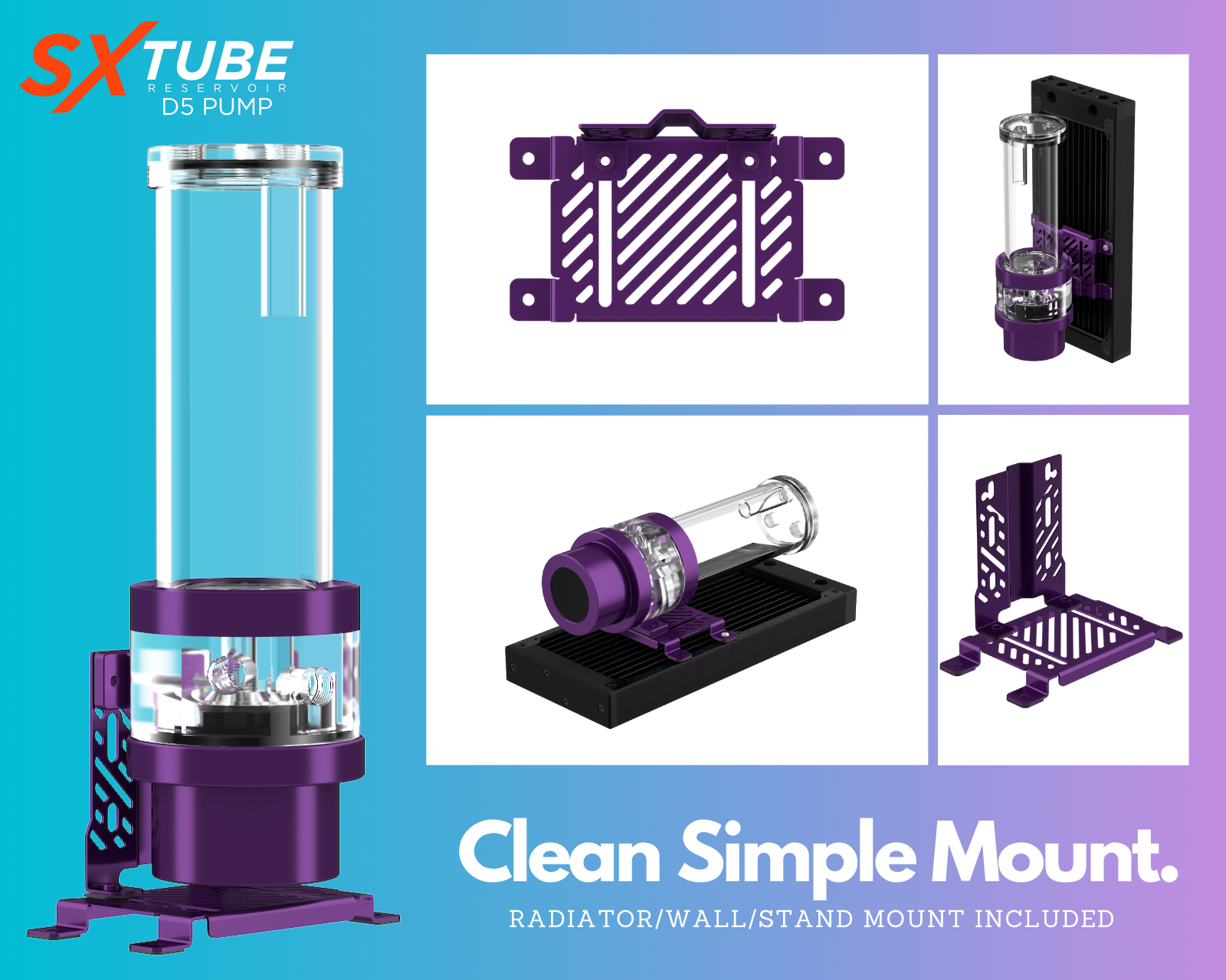 PrimoChill SXT D5 Pump Reservoir Combo Builder – Clear PMMA – 9